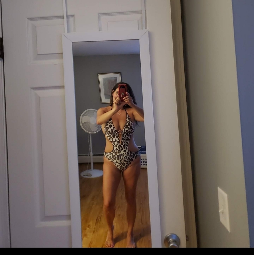 SZ Large leopard print monokini swim suit